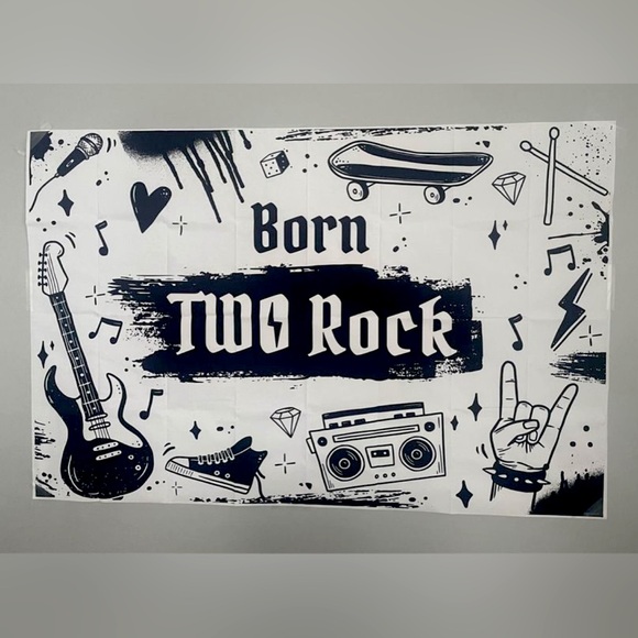 5x3ft Born Two Rock Backdrop - Picture 1 of 1
